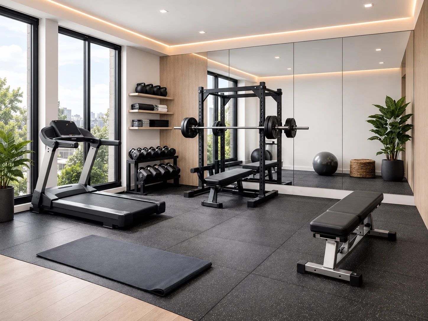 Modern strength and cardio training room