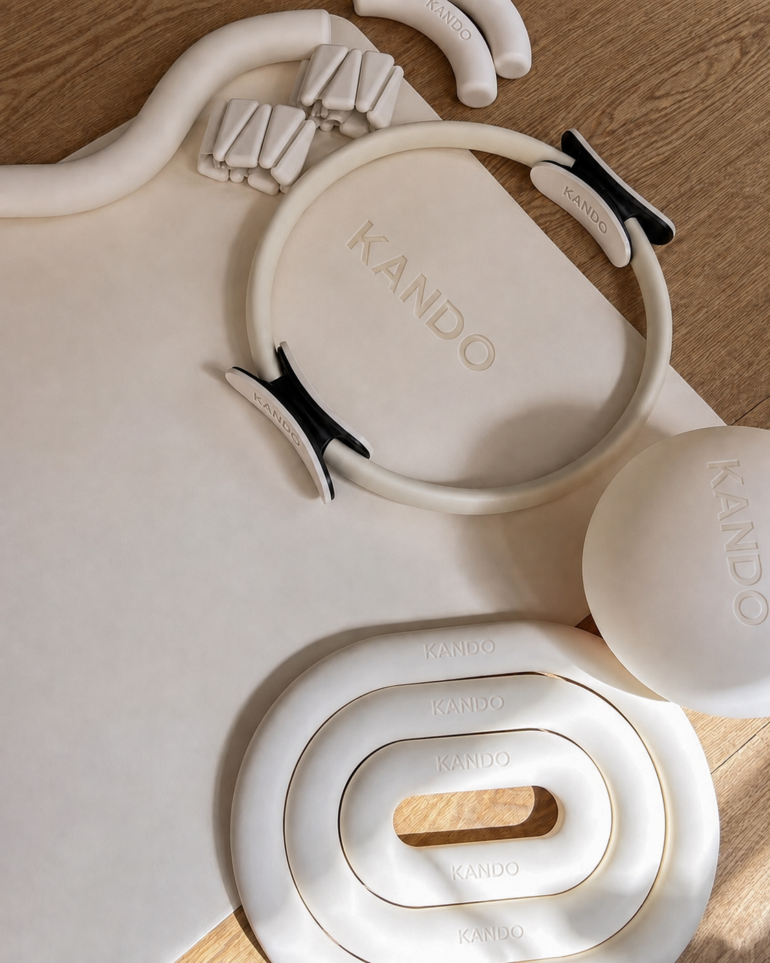 Cream KANDO Pilates collection prepared for private-label brand development